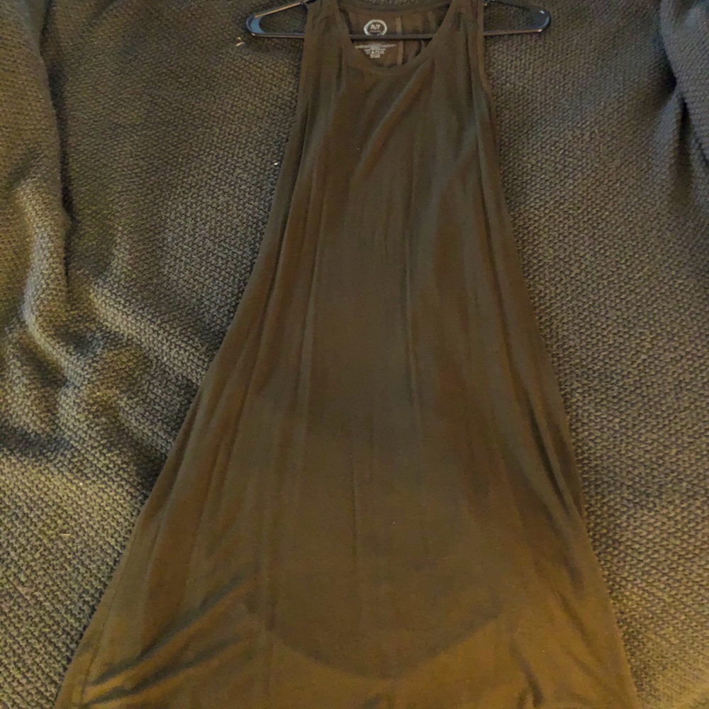 Army green calf length dress